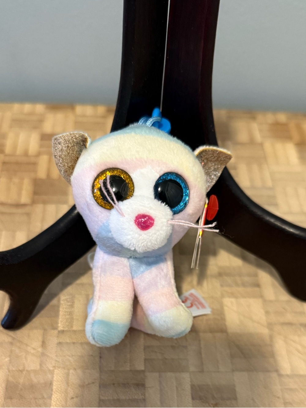 Ty Beanie Boos - HEATHER the Cat (No Horn) (Plastic Key Clip - 3 Inch) New